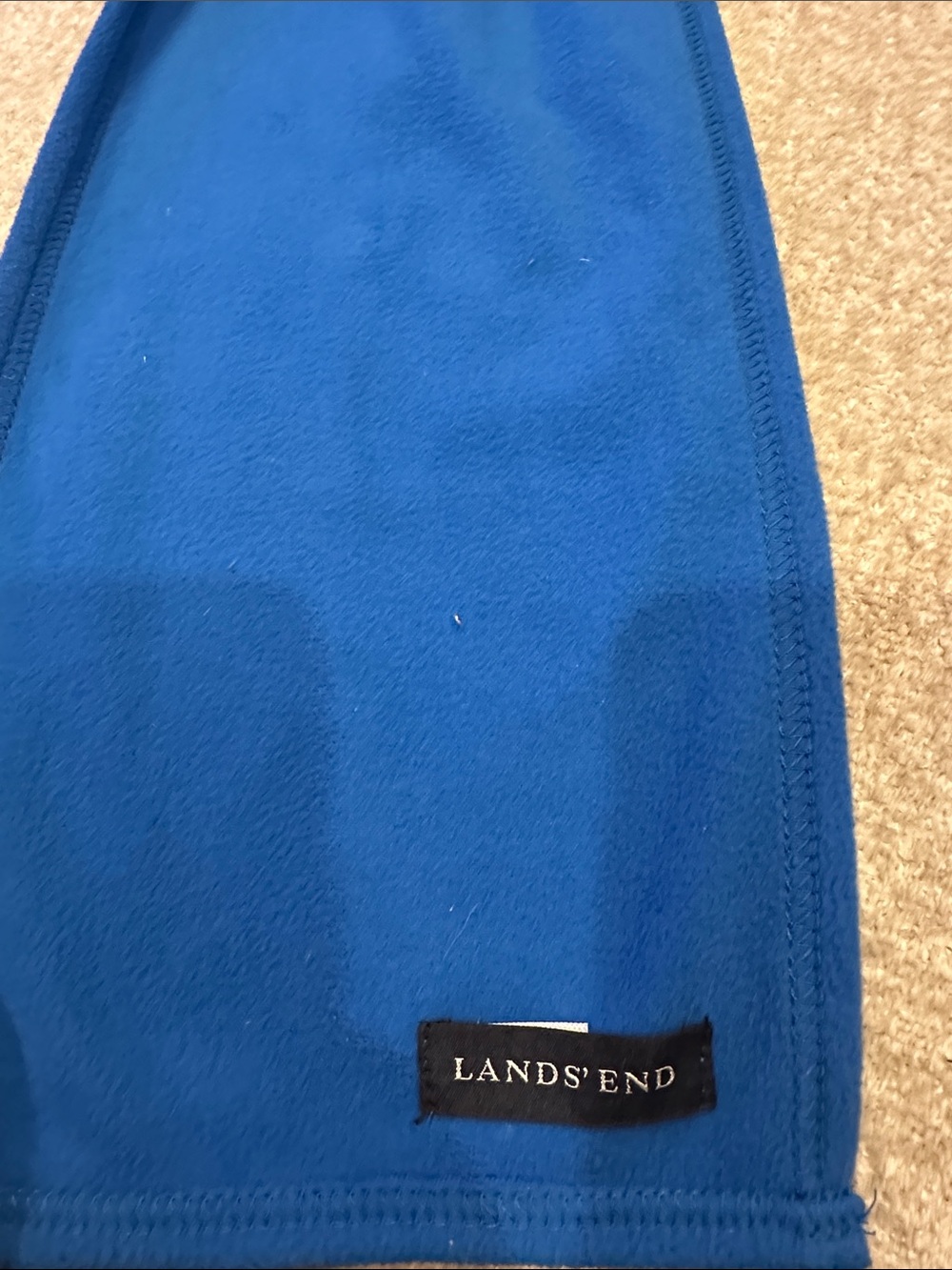 Lands' End Kids Bright Blue Fleece Mittens and scarf